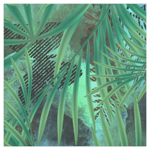 Palm leaves . fabric