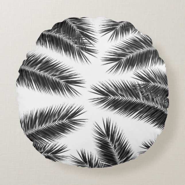 Palm Leaves Finesse Pattern 2 Round Pillow (Front)