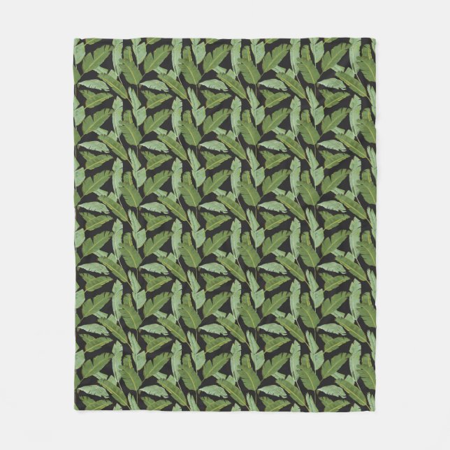 Palm Leaves Fleece Blanket (Front)