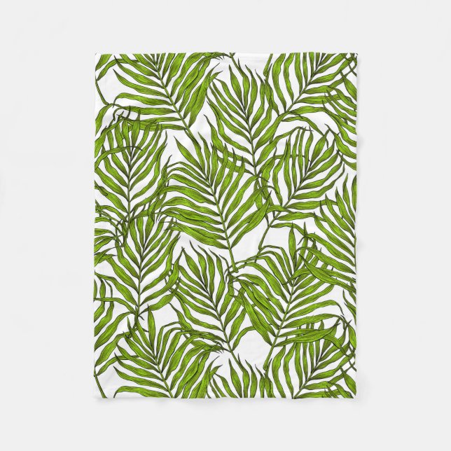 Palm leaves fleece blanket (Front)