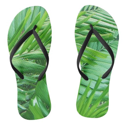 *Palm Leaves* Flip Flops | Zazzle
