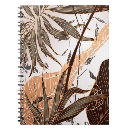 Palm Leaves Gold Marble Design Notebook
