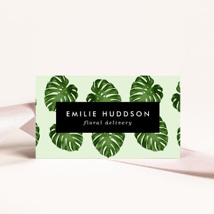 Palm Leaves, Green Leaves, Floristry, Flower Shop Business Card