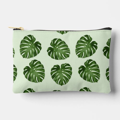 Palm Leaves Green Leaves Tropical Pattern Accessory Pouch