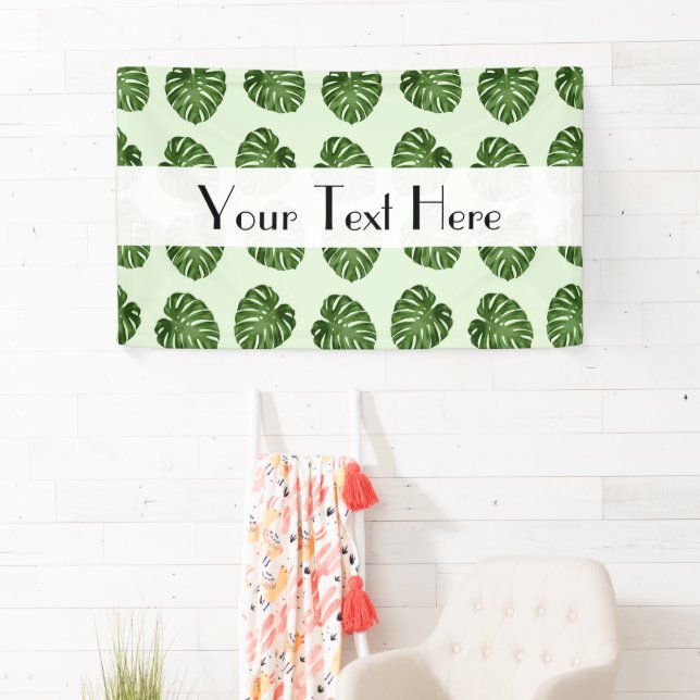 Palm Leaves, Green Leaves, Tropical Pattern Banner (Insitu)