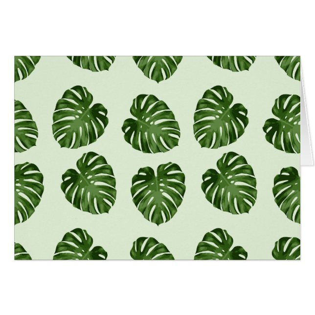 Palm Leaves, Green Leaves, Tropical Pattern Cards (Front Horizontal)