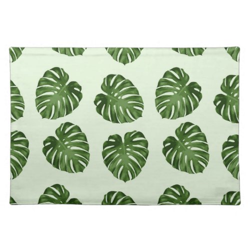 Palm Leaves Green Leaves Tropical Pattern Cloth Placemat