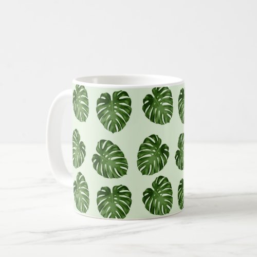 Palm Leaves Green Leaves Tropical Pattern Coffee Mug