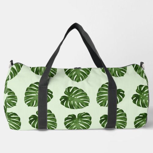 Palm Leaves Green Leaves Tropical Pattern Duffle Bag