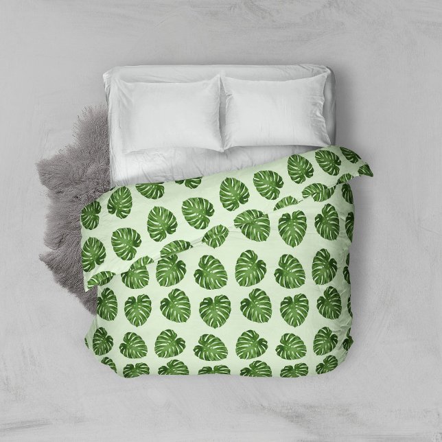 Palm Leaves, Green Leaves, Tropical Pattern Duvet Cover (Creator Uploaded)
