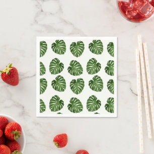 Palm Leaves, Green Leaves, Tropical Pattern Napkins