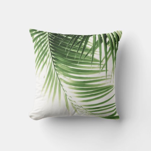 Palm Leaves Green Vibes 9 Throw Pillow