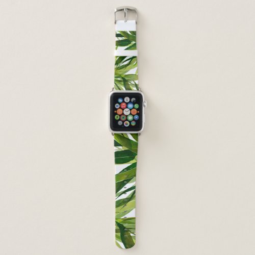 Palm Leaves Hand Painted Pattern Apple Watch Band