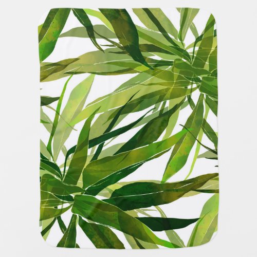 Palm Leaves Hand Painted Pattern Baby Blanket
