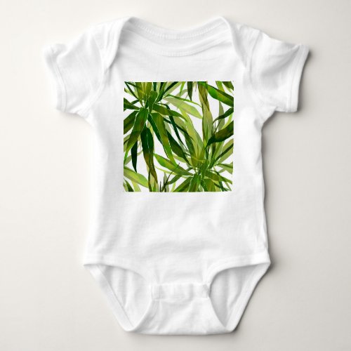 Palm Leaves Hand Painted Pattern Baby Bodysuit