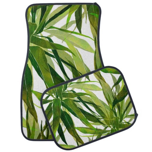 Palm Leaves Hand Painted Pattern Car Floor Mat