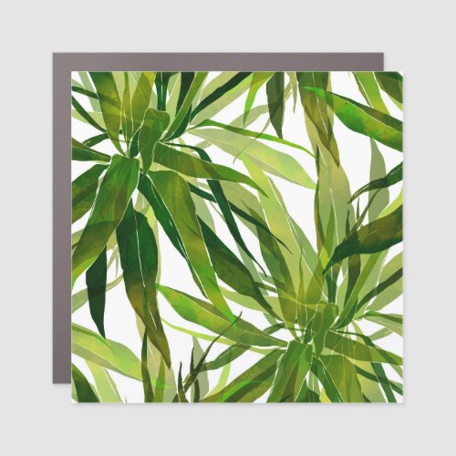 Palm Leaves Hand Painted Pattern Car Magnet