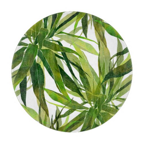 Palm Leaves Hand Painted Pattern Cutting Board
