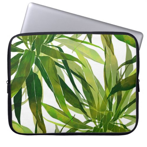 Palm Leaves Hand Painted Pattern Laptop Sleeve
