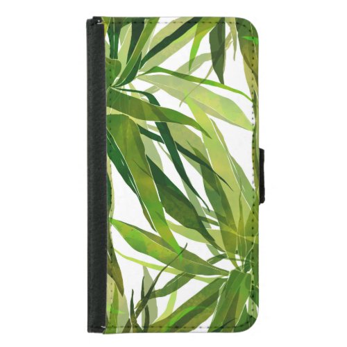 Palm Leaves Hand Painted Pattern Samsung Galaxy S5 Wallet Case