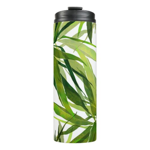 Palm Leaves Hand Painted Pattern Thermal Tumbler