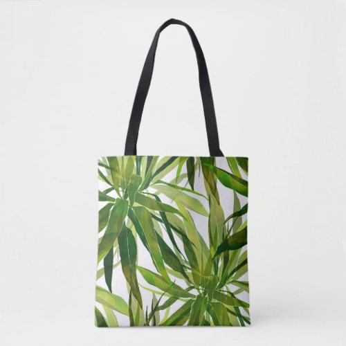 Palm Leaves Hand Painted Pattern Tote Bag