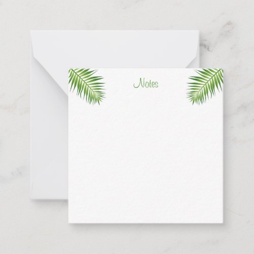 Palm Leaves Handwritten Script Modern Elegant Note Card