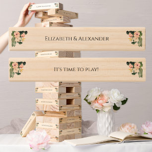 Palm Leaves Hibiscus Tropical Greenery Wedding Topple Tower