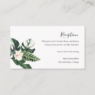 Palm Leaves Hibiscus Tropical Wedding Reception Enclosure Card