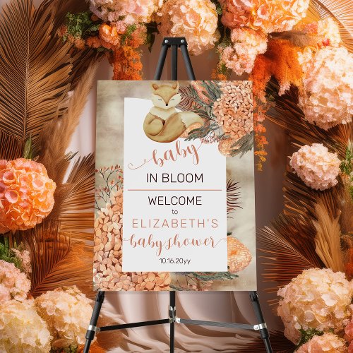 Palm Leaves | Hydrangeas Girl Baby Shower Welcome 