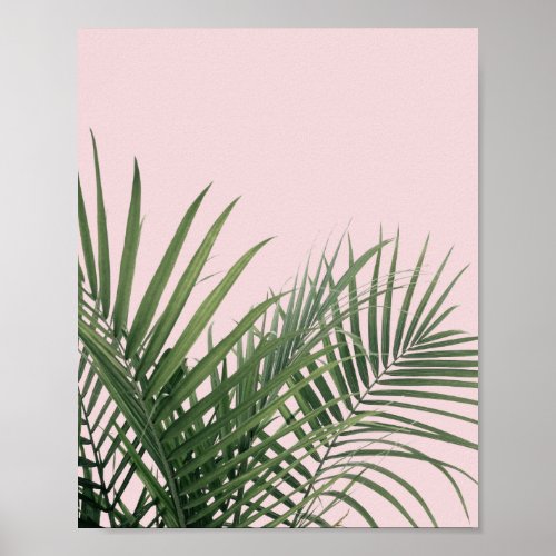 Palm Leaves in Pink Poster