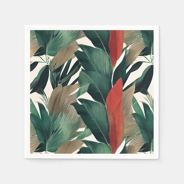 Palm leaves in subdued tones  napkins (Front)