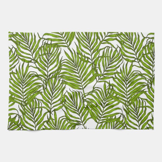 Palm leaves kitchen towel (Horizontal)