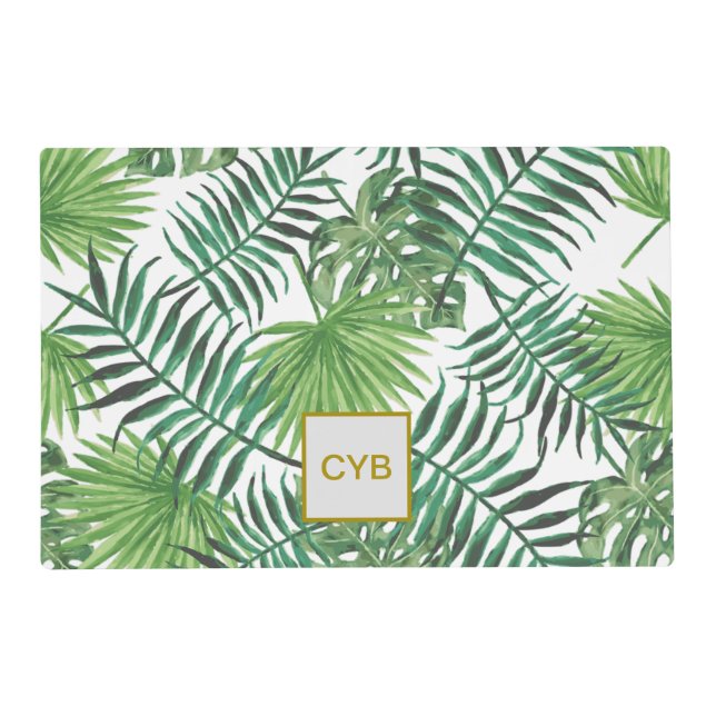 Palm Leaves Laminated Placemat (Front)