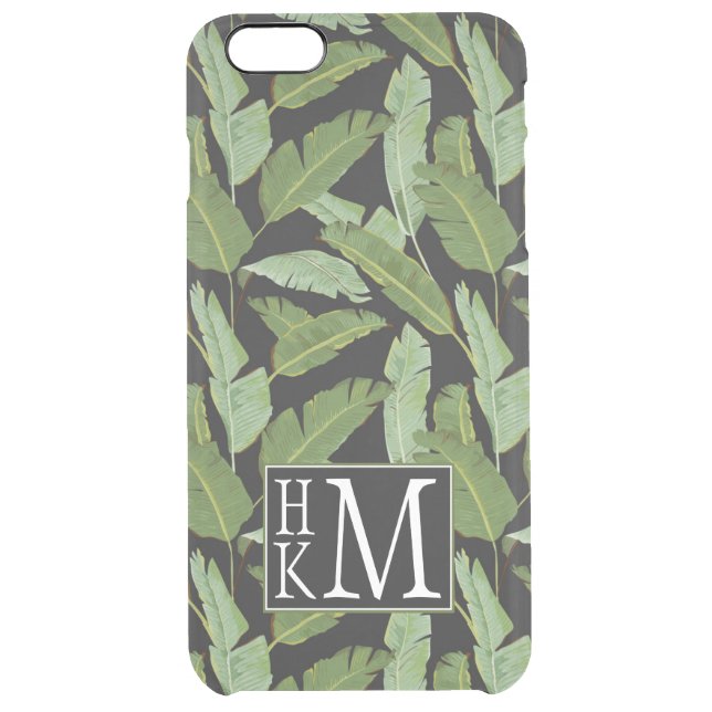 Palm Leaves | Monogram Uncommon iPhone Case (Back)