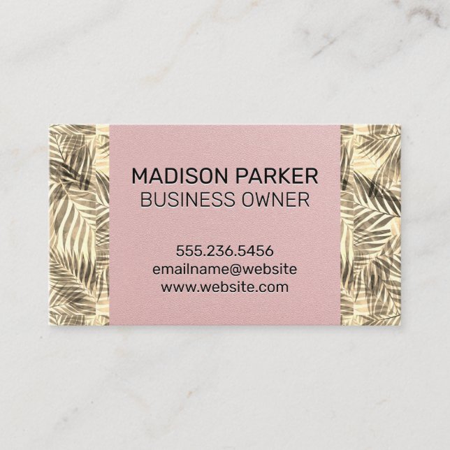 Palm Leaves | Natural Business Card (Front)
