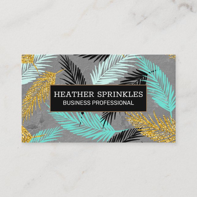 Palm Leaves | Natural Business Card (Front)