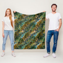 Palm leaves on a leopard background.