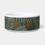 Palm Leaves & Oranges Bowl<br><div class="desc">A moody, exotic pattern featuring hand-drawn palm leaves and ripe oranges on a dark background. Perfect for adding that tropical je ne sais quoi to clothes, home decor and accessories.</div>