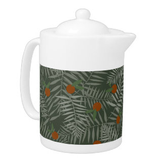 Palm Leaves & Oranges Teapot