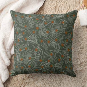 Palm Leaves & Oranges Throw Pillow