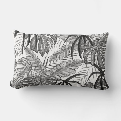Palm Leaves Outdoor Lumbar Pillow 13 x 21