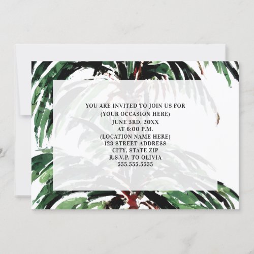 Palm Leaves Painting Generic All Purpose Party Invitation