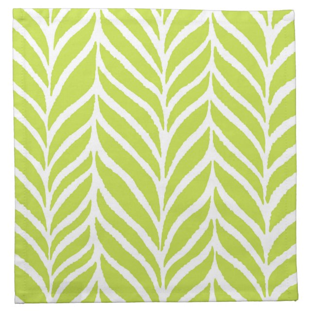 Palm Leaves Pattern Chartreuse Green Cloth Napkin (Front)