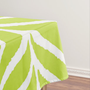 Palm Leaves Pattern Chartreuse Green Tablecloth