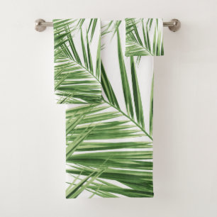 Palm Leaves Pattern Dream #1 #tropical #wall #art Bath Towel Set