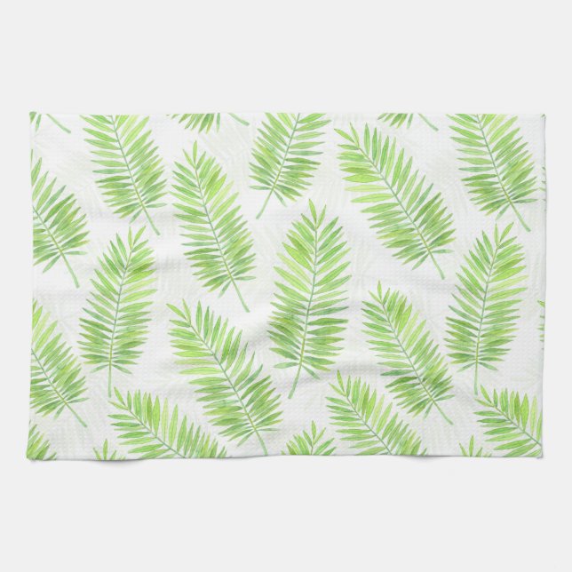 Palm leaves pattern kitchen towel (Horizontal)