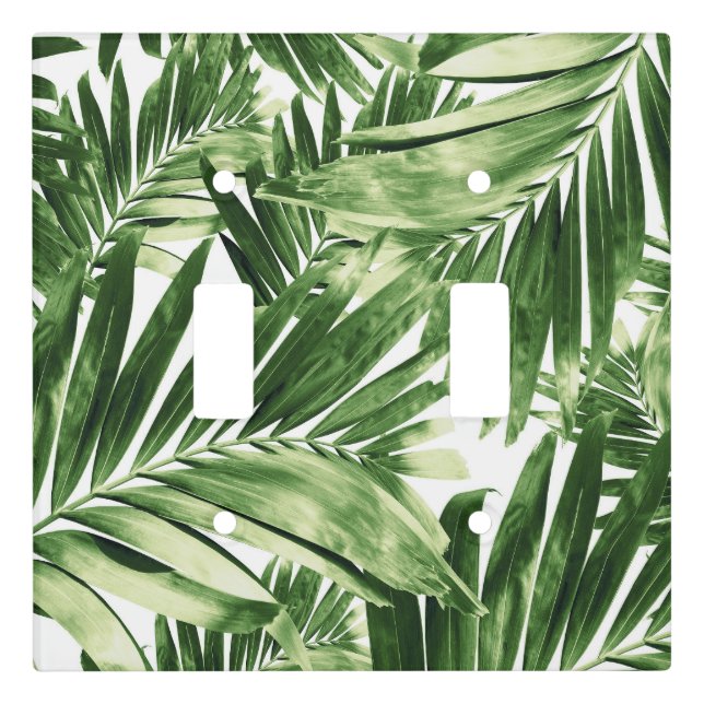 Palm Leaves Pattern Love #2 #tropical #wall #decor Light Switch Cover (Front)