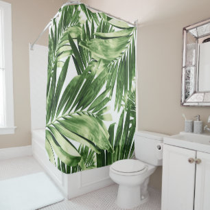 Palm Leaves Pattern Love #2 #tropical #wall #decor Shower Curtain