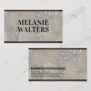 Palm Leaves Pattern Modern Business Card